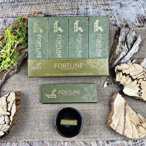 Ispalla Palo Santo & Rue Incense Tablets (Fortune)- 12 packs x 8 Tablets